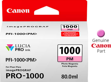 OEM Canon 0551C002, PFI-1000PM, PFI-1000 Ink Cartridge, Photo Magenta, Use  in imagePROGRAF PRO-1000