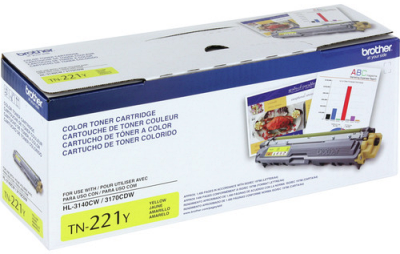 Brother TN221Y Toner Cartridge Yellow HL-3140CW HL-3170CDW MFC-9130CW  MFC-9330CDW MFC-9340CDW HL-3180CDW - Sun Data Supply