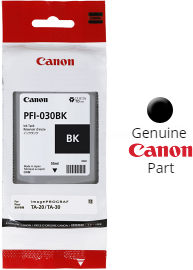 OEM Canon PFI-030BK, 3489C001, PFI-030 Ink Cartridge, Black, Use in  imagePROGRAF TA-20 TA-30